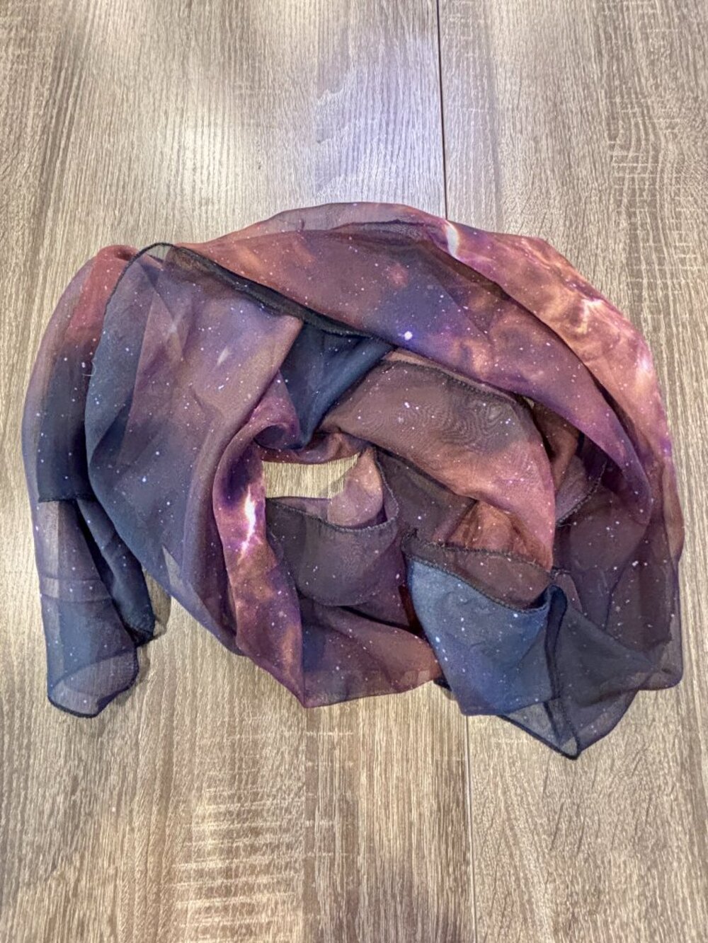 Celestial Galaxy Print Cosmic Nebula Chiffon Lightweight Scarf